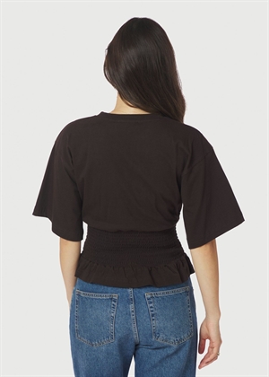 Dray boxy smock tee Mørkebrun Neo Noir 